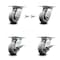Service Caster 5 Inch Thermoplastic Rubber Swivel Caster Swivel Locks 2 Brakes SCC, 2PK SCC-35S520-TPRRD-BSL-2-SLB-2 - alternate 3